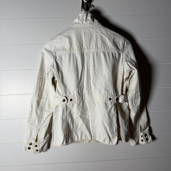 Kut from the Kloth Utility Jacket White Elbow Patches Size Small - Picture 7 of 9